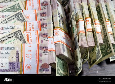 Piles And Stacks Of Egypt Money Thousands Of Pounds Currency Banknotes