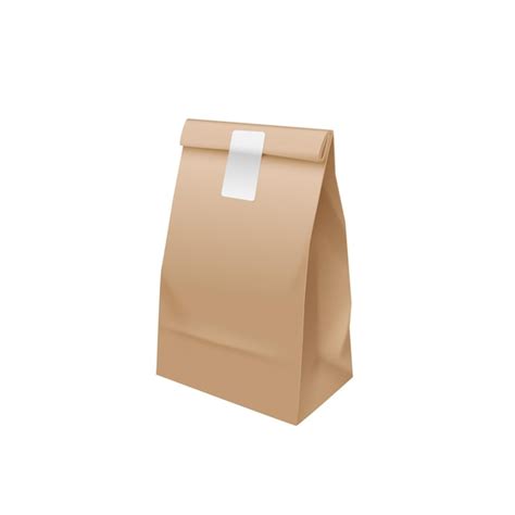 Premium Vector Takeout Food Craft Package Template Brown Bag Mockup