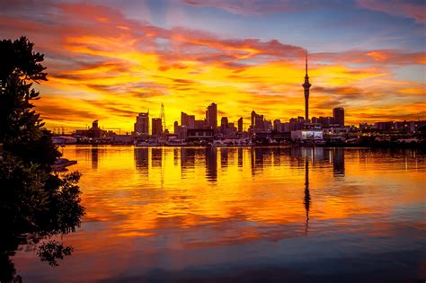 Spectacular Auckland Sunrise Heralds Another Beautiful Day In Paradise