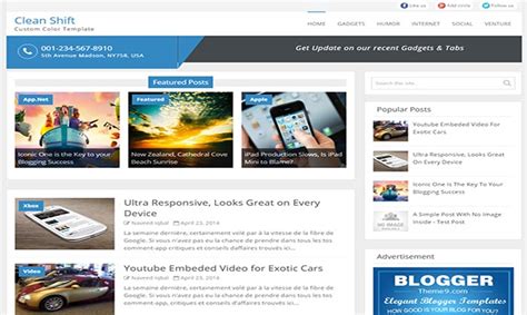 Clean Shift Blogger Template