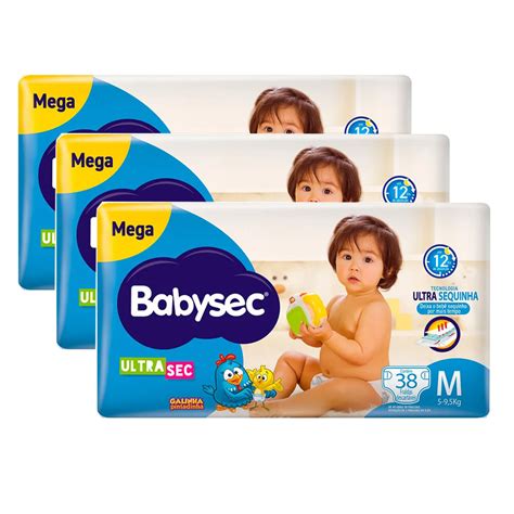 Kit Fralda Descart Vel Babysec Galinha Pintadinha Ultrasec Mega M