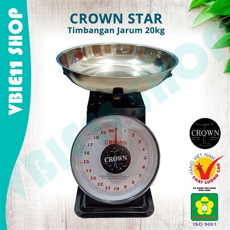 Jual Timbangan CROWN 20kg Besi Stainless Jarum Analog Manual Duduk