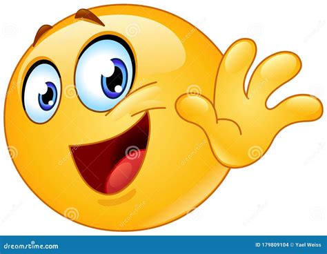 Bye Emoticon Stock Vector Illustration Of Character 179809104