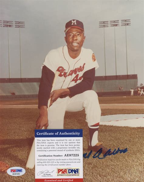 Hank Aaron Signed Braves 8x10 Photo PSA Pristine Auction