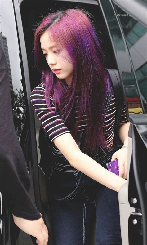 Jisoo💜 Purple Hair Trendy Hairstyles Blackpink Jisoo