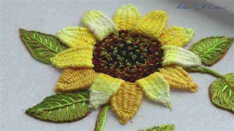 How To Embroider A Sunflower Tutorial The Perfect And Easy Way Youtube