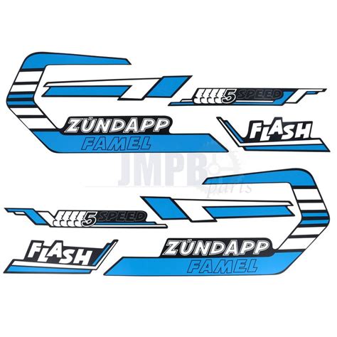 Stickerset Zundapp Famel Flash Blue Black Jmpb Parts