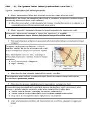 GEO Metamorphism And Metamorphic Rocks Docx GEOL 1101 The Dynamic