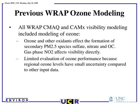 PPT Review Of Ozone Performance In WRAP Modeling And Relevance To