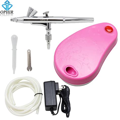 Ophir 0 2mm Dual Action Airbrush Kit With Air Compressor For Arts Crafts Paint Makeup Temporary