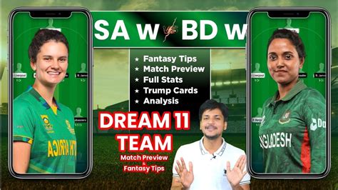 Sa W Vs Bd W Dream Team Today Prediction Bd W Vs Sa W Dream