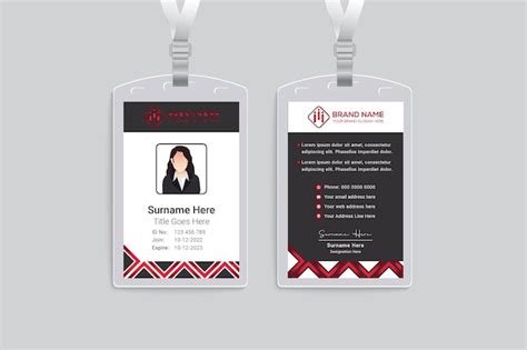 Premium Vector | Employee ID card