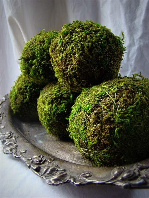 4'' Moss Balls Preserved Decor Moss Wedding by EuphorbiaFloral