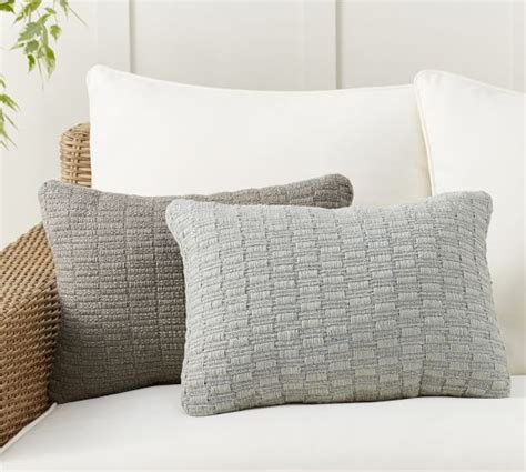 Cruz Eco Friendly Textured Lumbar Outdoor Pillow Pottery Barn