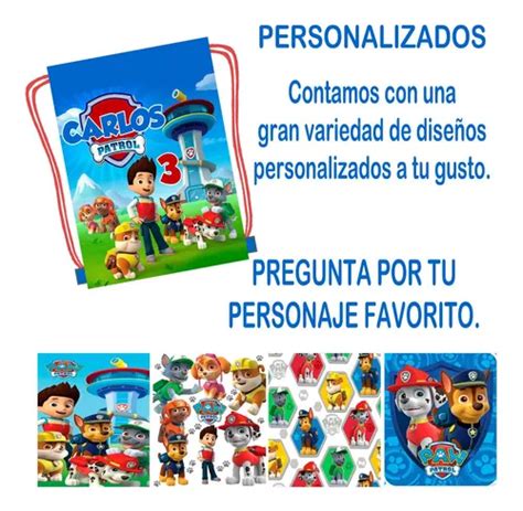 Morralito Dulcero Personalizado Fiestas Paw Patrol Pz En