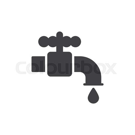 Plumbing Water Tap Icon Vector Filled Flat Sign Solid Pictogram