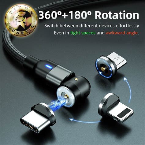 Data Blocker Magnetic Universal Usb Charging Cable Swivel Rotate