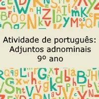 Atividade De Portugu S Adjuntos Adnominais Ano Acessaber