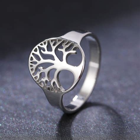 Bague Arbre De Vie Acier Inoxydable