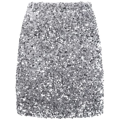 REEMONDE Women S Sequin Skirt Sparkle Stretchy Bodycon Mini Skirts