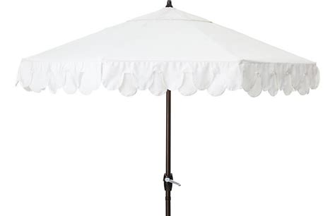 Phoebe Double Scallop Patio Umbrella White One Kings Lane Patio