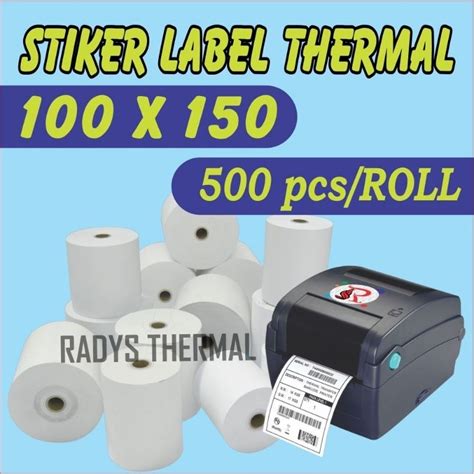 Jual Kertas Thermal X Isi Pcs Sticker Thermal Stiker Label A