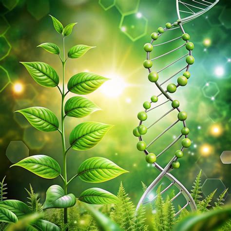 Biology Nature And Science Plants With Biochemistry Structure On Green