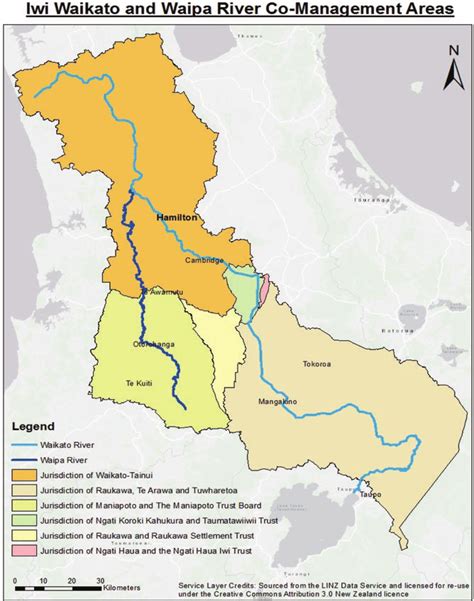 4 Map showing jurisdictional boundaries of co-governance over the Waipā ...