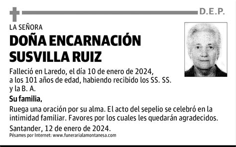 Do A Encarnaci N Susvilla Ruiz Esquela El Diario Monta S