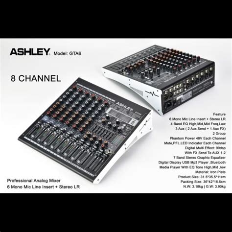 MIXER ASHLEY GTA6 GTA 6 8CH GARANSI 1 TAHUN Lazada Indonesia