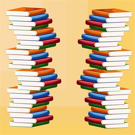 A Large Stack Of Books Lots Of Books Vector Art At Vecteezy