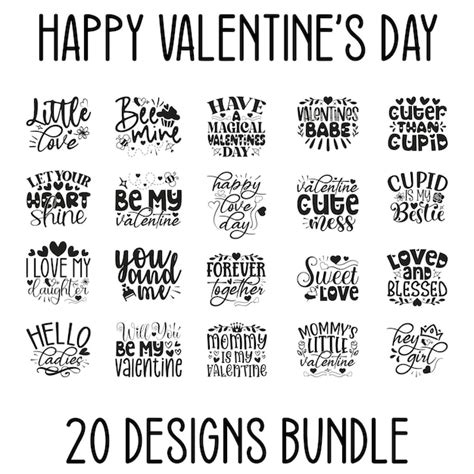 Premium Vector Happy Valentines Day Tshirt And Svg 20 Designs Bundle