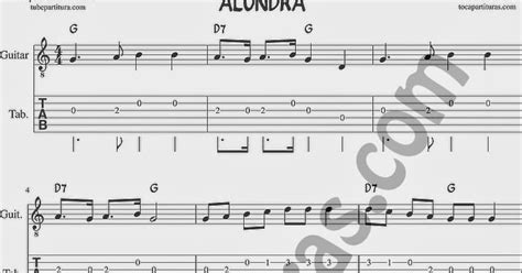 Tubescore Alouette Tablature Sheet Music For Guitar In Key G Major