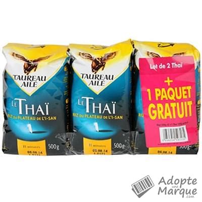 Taureau Ailé Riz Thaï du plateau de l I San Les 3 paquets de 500G