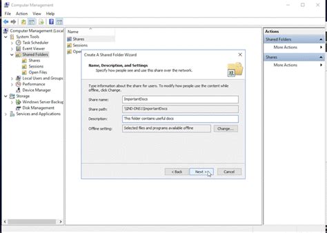 Create Shared Folders In Windows Server 2016 Computer Management