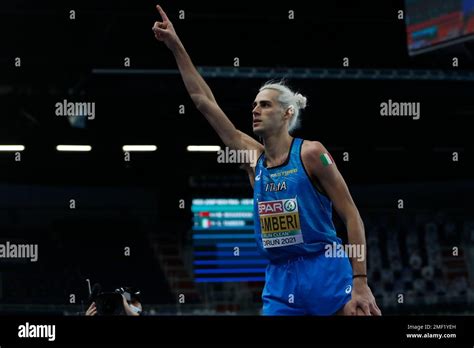 Italy S Gianmarco Tamberi Reacts As He Competes In The High Jump