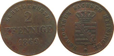 Sachsen Meiningen Pfennig Georg Ii Ss Ma Shops