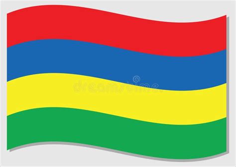 Waving Flag Of Mauritius Vector Graphic Waving Mauritian Flag