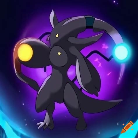 Pokemon Type Battle Pets Dueling In Space With A Dark Vs Light Theme In