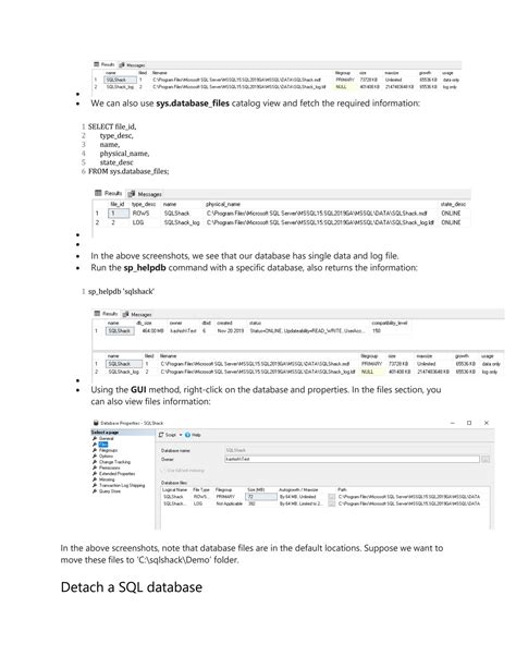 Solution Move A Sql Database Using The Detach And Attach Method