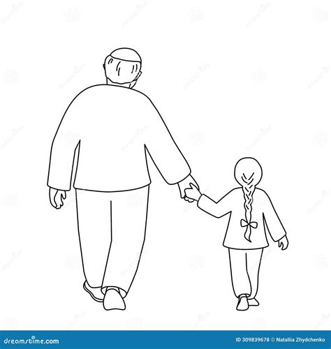 Grandfather And Granddaughter Stock Vector Illustration Of