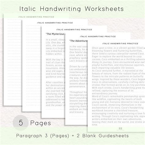 Pages Italic Handwriting Worksheet Practice Abc Tracing Sheets