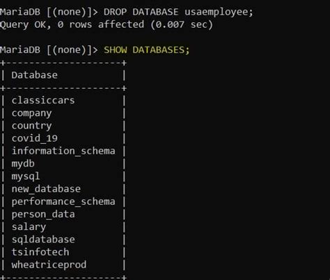 Mariadb Display List Of Databases