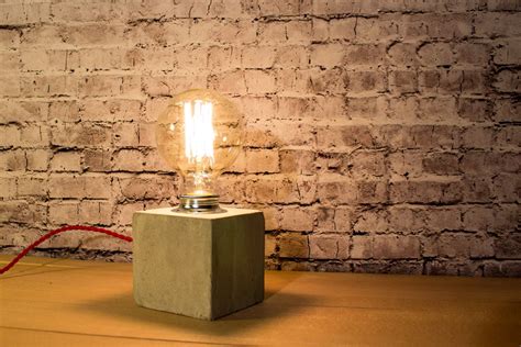 Industrial Concrete Table Lamp Industrial Lamp Concrete Desk Lamp Edison Lamp Concrete