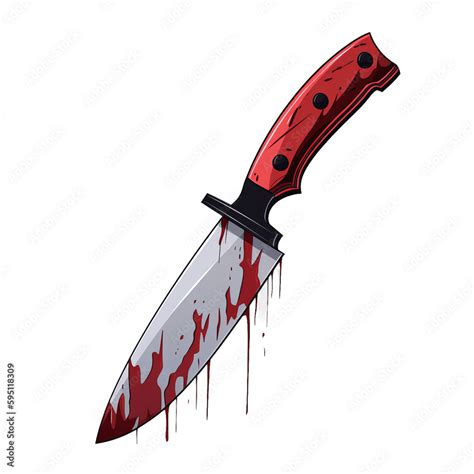 Bloody Knife Vector Illustration Isolated On Transparent Background