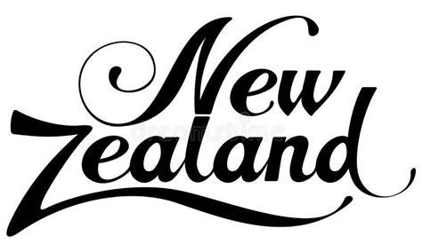 New Zealand Custom Calligraphy Text Stock Vector Illustration Of