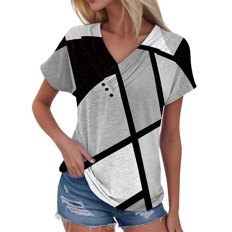 Pmuybhf Female July 4th Womens Tops Sexy Women Casual Shirt V Neck