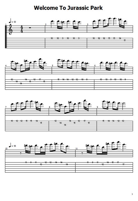 Jurassic Park Theme Tabs John Williams How To Play Jurassic Park On Guitar Chords Tabs And Sheet