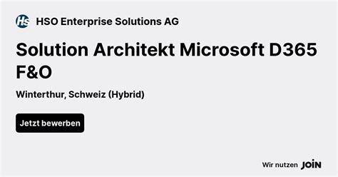 Hso Enterprise Solutions Winterthur Solution Architekt Microsoft