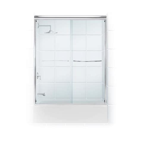 Coastal Shower Doors Paragon Chrome 58 In Frameless Sliding Bathtub